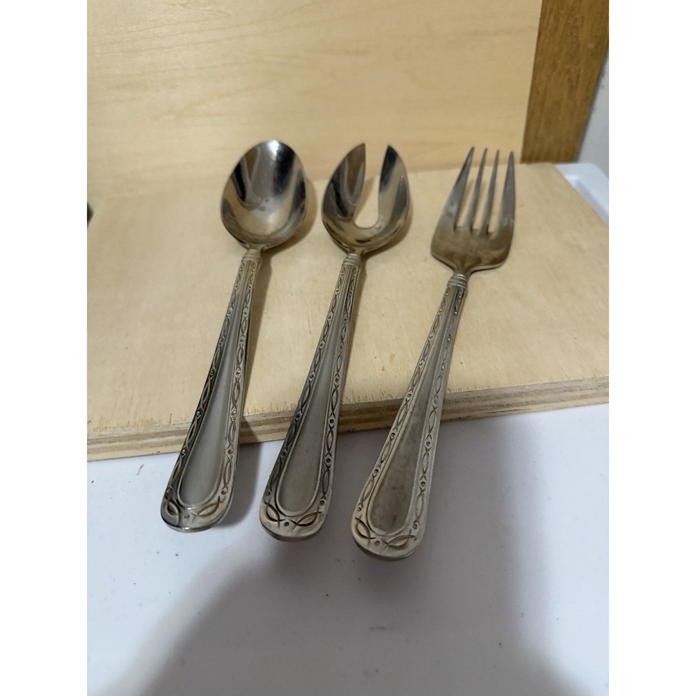 Oneida Serving Fruit Spoon And Fork 9in
